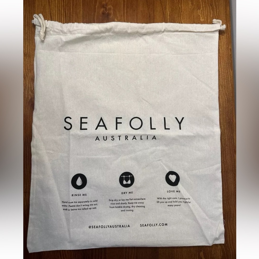 Seafolly Australia Swimwear Dust Bag 16” X 19” Drawstring Brand New